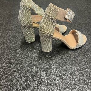 Elegant Silver Heeled Sandals